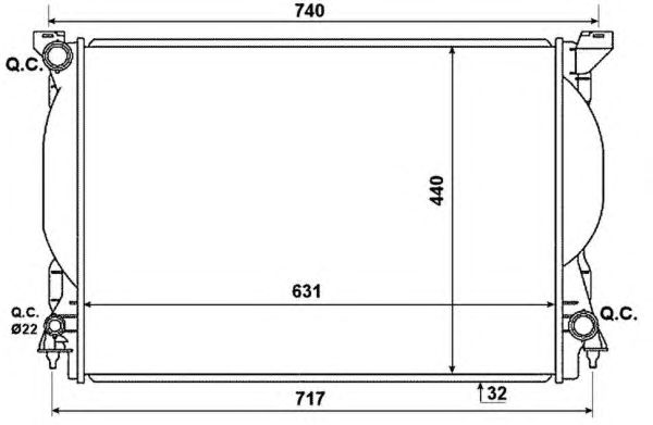 Radiator, racire motor VW A4/A6 3,0/3,2FSI