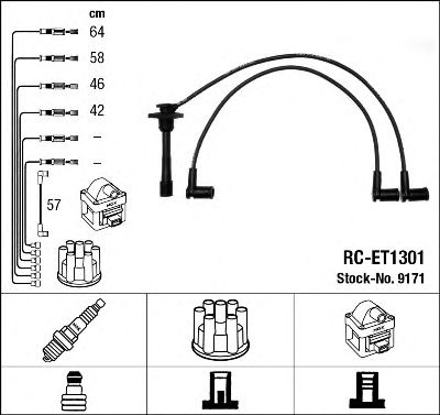 Set cablaj aprinder TOYOTA 1,6 AVENSIS 97-