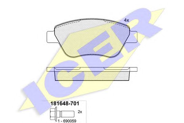 set placute frana,frana disc