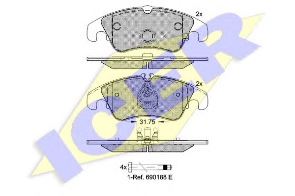 set placute frana,frana disc