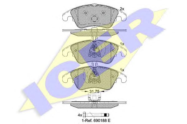 set placute frana,frana disc