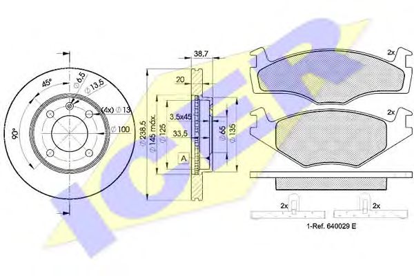 Set frana, frana disc