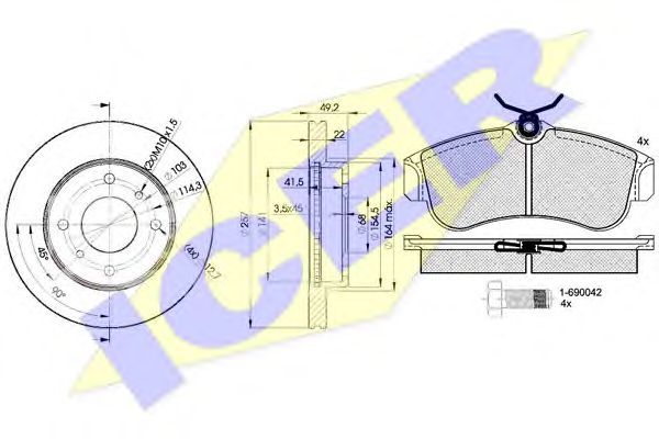 Set frana, frana disc