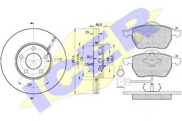 Set frana, frana disc