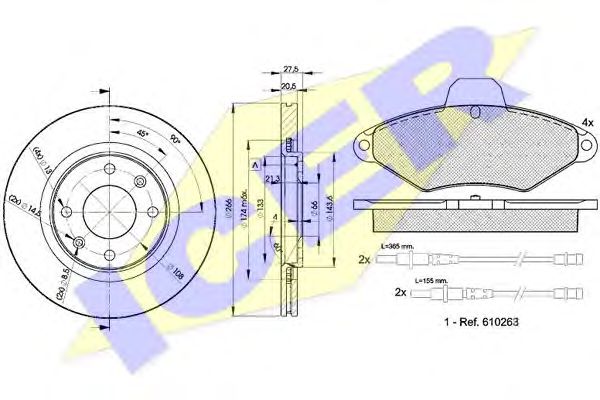 Set frana, frana disc