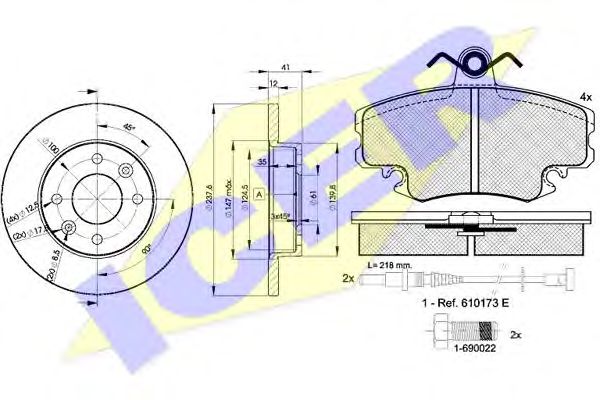 Set frana, frana disc