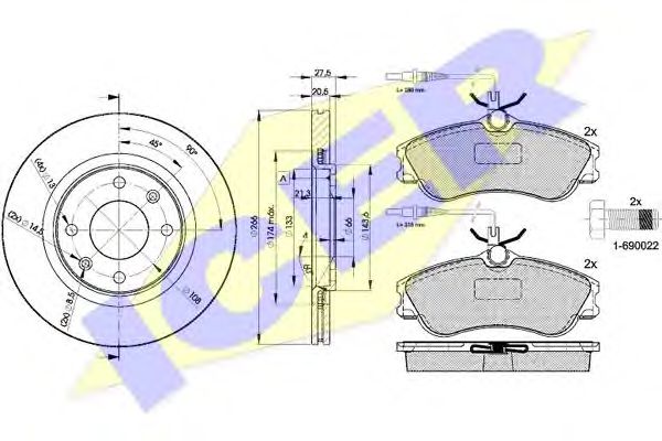 Set frana, frana disc