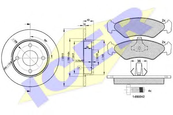 Set frana, frana disc