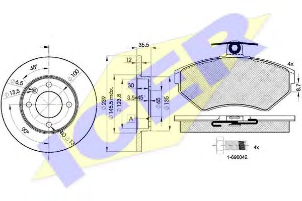 Set frana, frana disc