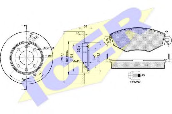 Set frana, frana disc