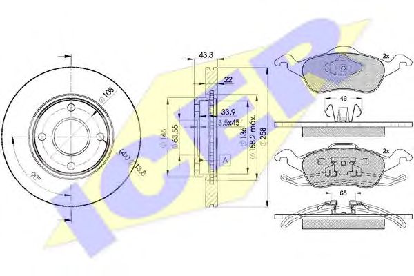 Set frana, frana disc