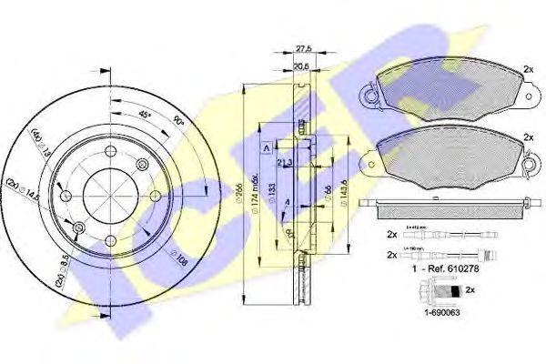 Set frana, frana disc