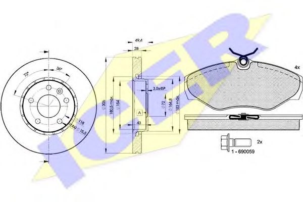 Set frana, frana disc