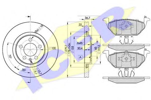 Set frana, frana disc