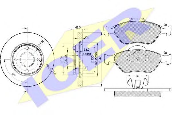 Set frana, frana disc