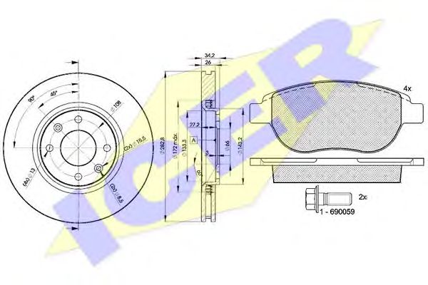 Set frana, frana disc