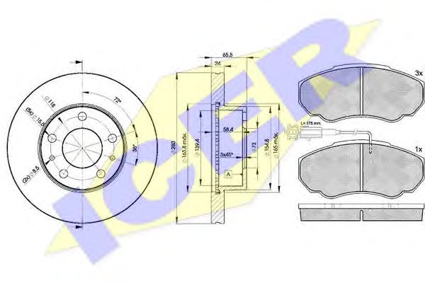 Set frana, frana disc