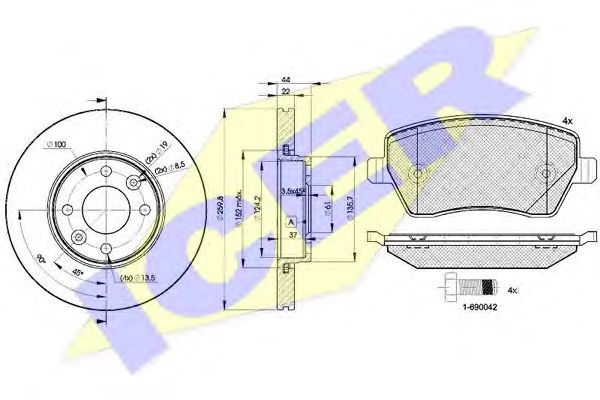 Set frana, frana disc