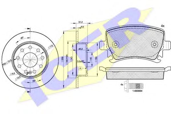 Set frana, frana disc