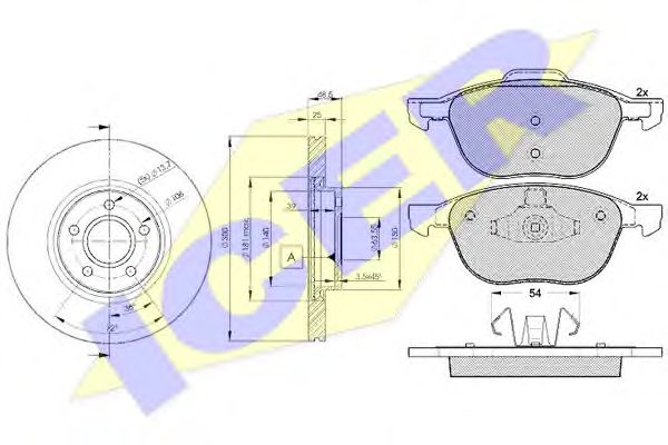 Set frana, frana disc