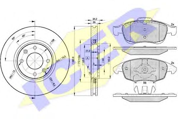 Set frana, frana disc