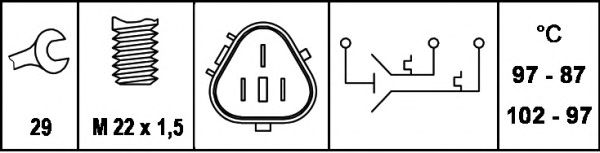 Comutator temperatura, ventilator radiator