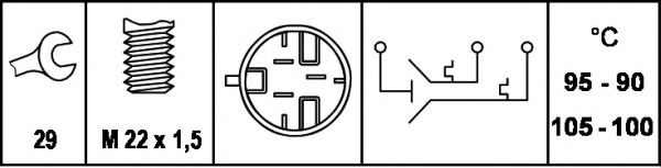 Comutator temperatura, ventilator radiator