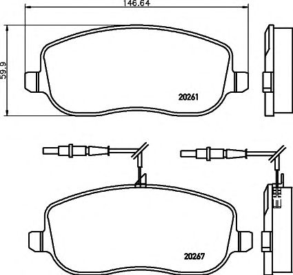 set placute frana,frana disc