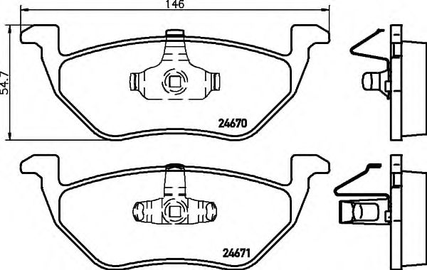 set placute frana,frana disc