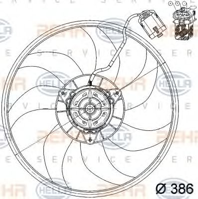 Ventilator, radiator OPEL CORSA C 210W