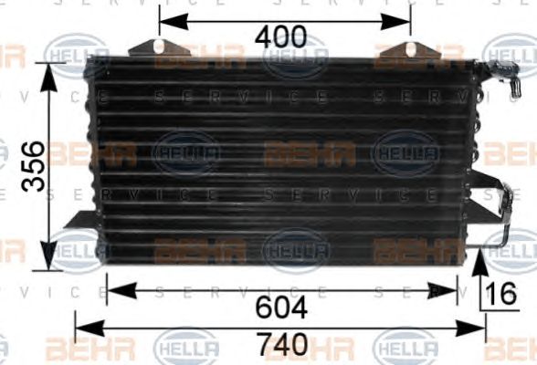 Condensator, climatizare VW A80 91- 1,9TD/TDI