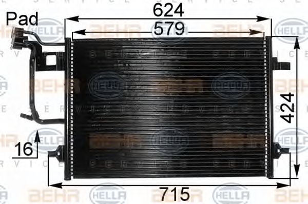 Condensator, climatizare VW PASSAT 00-05 1,6-2,8