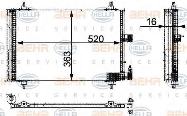 Condensator, climatizare PEUGEOT 406 1,8-2,2B/HD