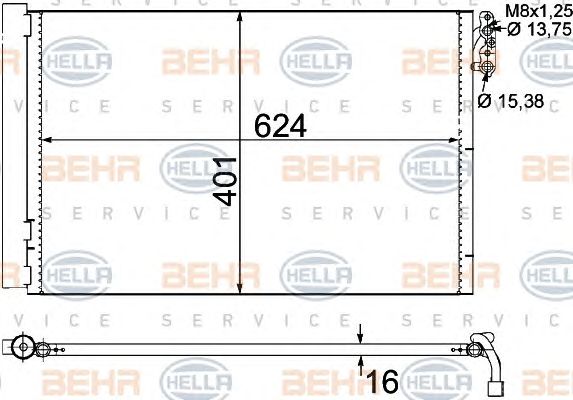 Condensator, climatizare BMW 1/3 04- E90/92/E81/E87