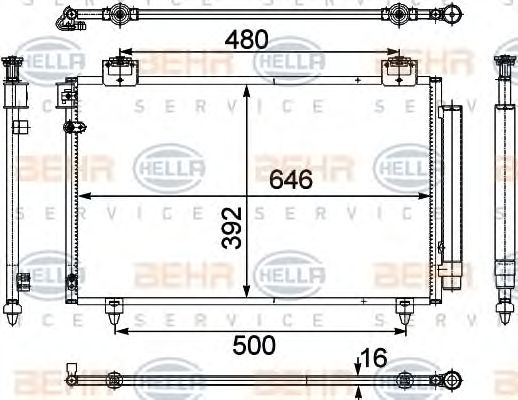 Condensator, climatizare TOYOTA AVENSIS 03-