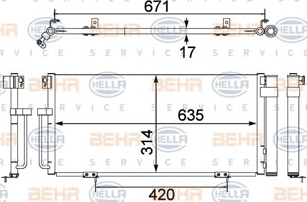 Condensator, climatizare SUBARU IMPREZA 02-