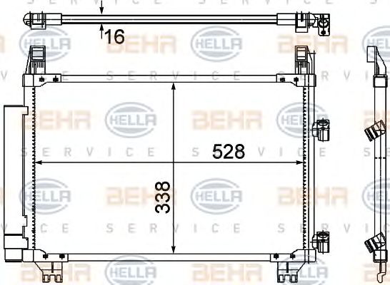 Condensator, climatizare TOYOTA YARIS 06- 1,3-1,