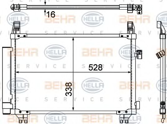 Condensator, climatizare TOYOTA YARIS 06- 1,4D4D