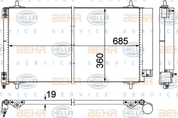 Condensator, climatizare CITROEN C5/407/607 04-