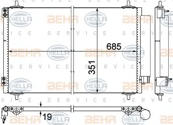 Condensator, climatizare CITROEN KLIMATYAZCJI C8/PEUGEOT 807 02-