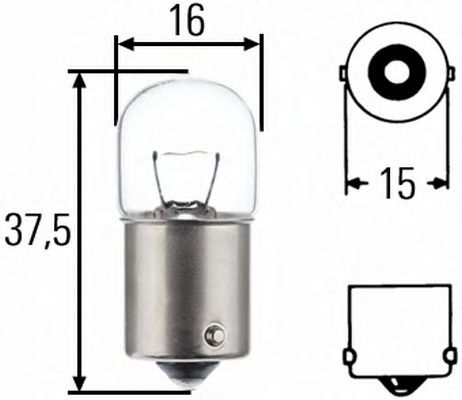 Bec, semnalizator 12V/5W R5W (metalic)