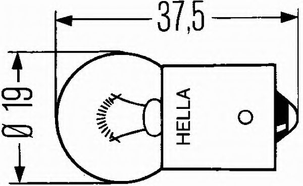 Bec HELLA R5W 12V 5W BA15s