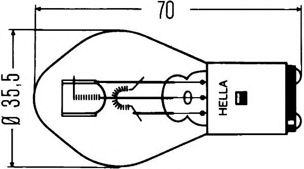 Bec HELLA S2 12V 35/35W BA20d