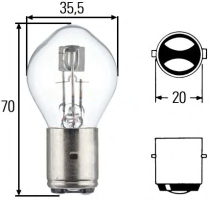 Bec HELLA S2 12V 45/40W BA20d