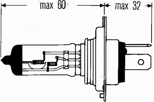 Bec HELLA H4 24V 75/70W P43t