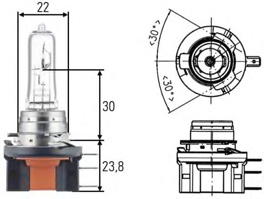 Bec HELLA H15 12V 15/55W PGJ23t-1