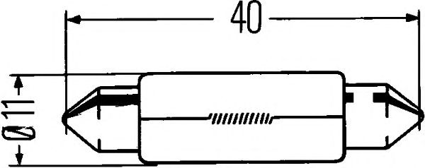 Bec TUBULAR 12V/10W 11X35MM 10 buc