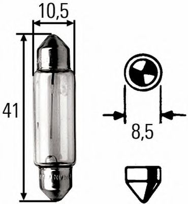 Bec HELLA C10W 12V 10W SV8.5-8