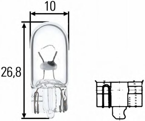 Bec HELLA W5W 12V 5W W2.1x9.5d