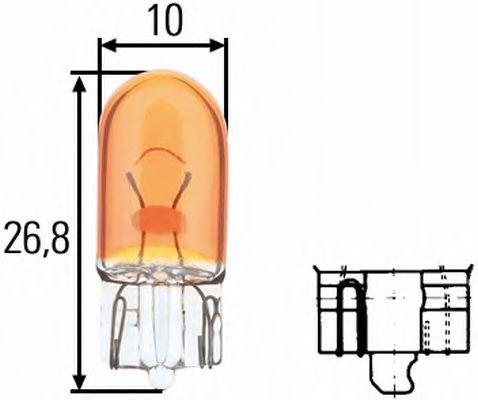 Bec HELLA WY5W 12V 5W W2.1x9.5d